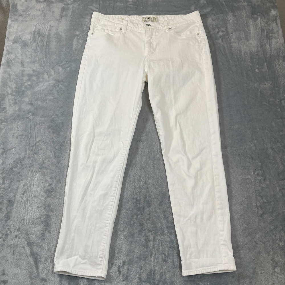 Lucky Brand Jeans Womens 10/30 Hayden Skinny White Mid Rise Stretch Denim Pants